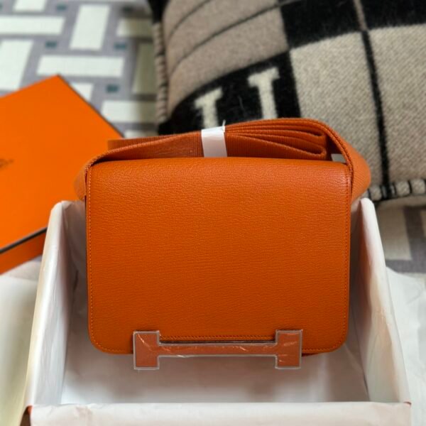 wsxc1715352201187_0 Indonesia Jakarta Hermes Chevre Leather 93 Orange Geta 20CM Silver Hardware
