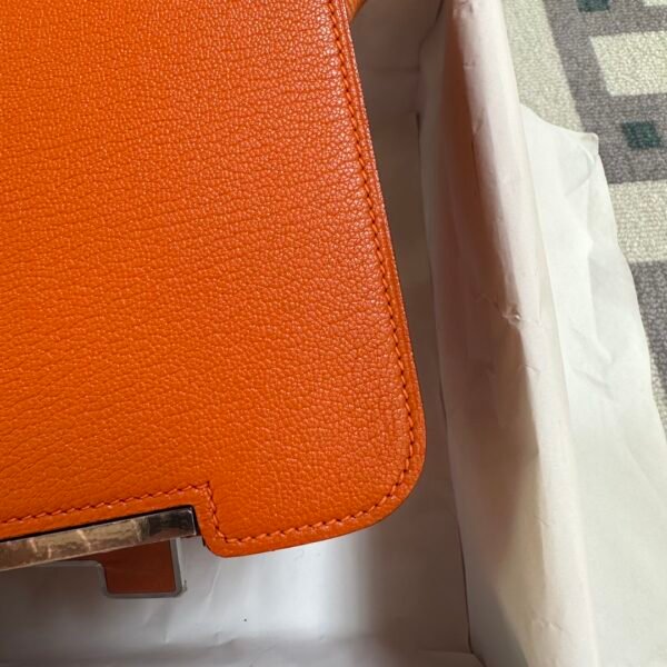 wsxc1715352201187_4 Indonesia Jakarta Hermes Chevre Leather 93 Orange Geta 20CM Silver Hardware