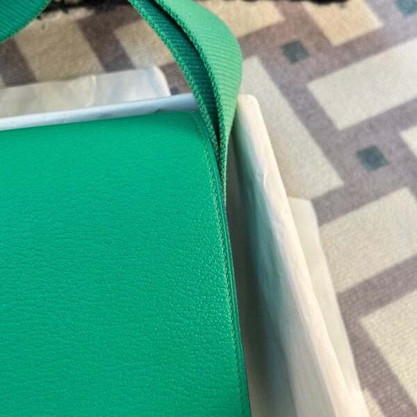 Russia Moscow Hermes Geta 20CM 6W Menthe Chevre Leather Silver Hardware