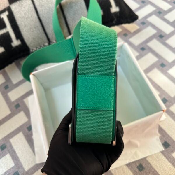 Russia Moscow Hermes Geta 20CM 6W Menthe Chevre Leather Silver Hardware