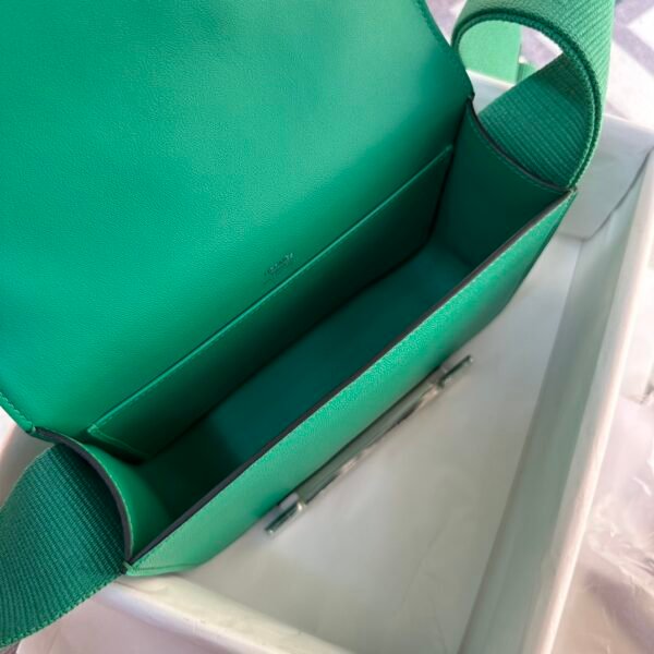 Russia Moscow Hermes Geta 20CM 6W Menthe Chevre Leather Silver Hardware