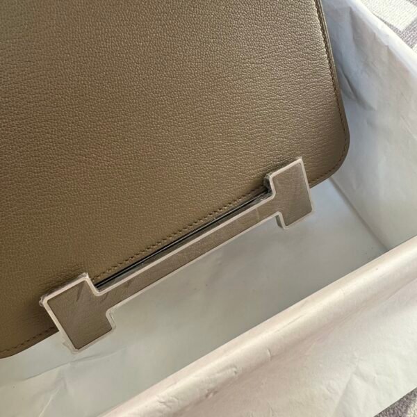 Canada Toronto Hermes 18 Etoupe Chevre Leather Geta 20CM Silver Hardware