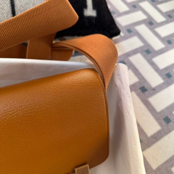 Hermes Boutique Chevre Leather Geta 20CM 93 Orange Gold Hardware