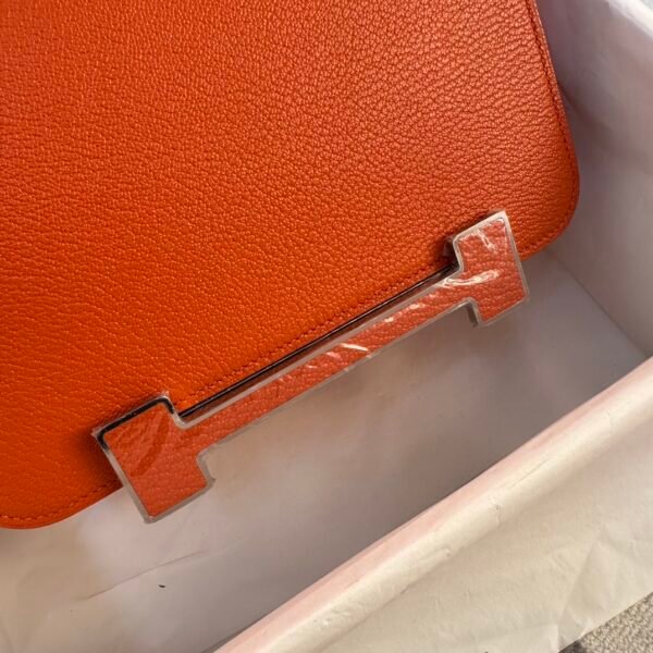 Hermes Boutique Chevre Leather Geta 20CM 93 Orange Gold Hardware