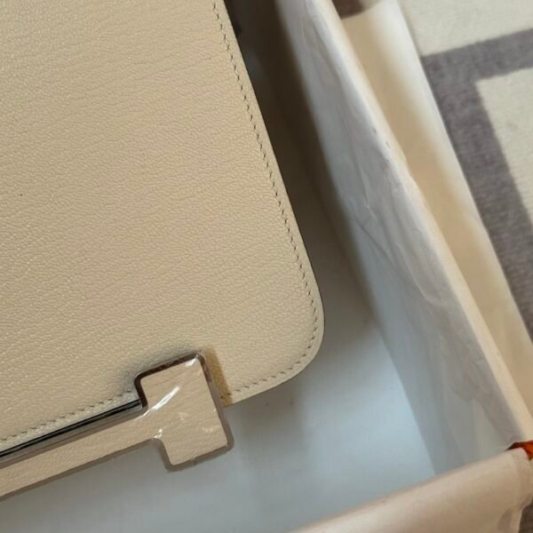 UAE Dubai Hermes Bag Geta 20CM Chevre Leather I2 Nata Silver Hardware