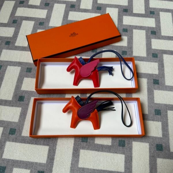 wsxc1715784126699_6-1-1 Hermes Rodeo Pegase PM Charm in Rough Casaque & Orange Poppy Agneau Leather