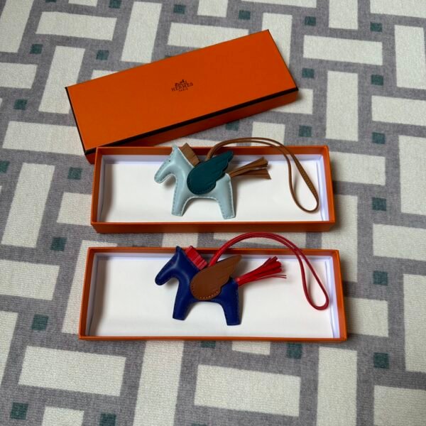 Hermes Rodeo Pegase PM Bag Charms Agneau Leather Zephyr Blue & Deep Blue
