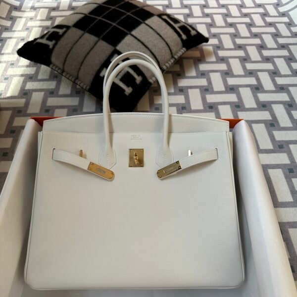 Hermes Bag Images 01 Blanc Togo Leather Birkin 35CM Gold Hardware