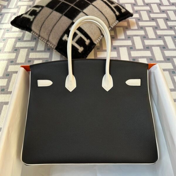 Special Orders Hermes 89 Noir/ 01 Blanc Togo Birkin 35CM Silver Hardware