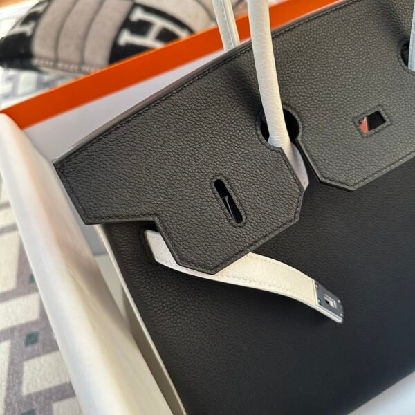 Special Orders Hermes 89 Noir/ 01 Blanc Togo Birkin 35CM Silver Hardware
