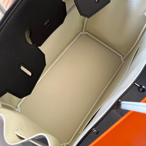 Special Orders Hermes 89 Noir/ 01 Blanc Togo Birkin 35CM Silver Hardware