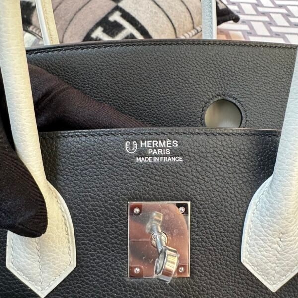 Special Orders Hermes 89 Noir/ 01 Blanc Togo Birkin 35CM Silver Hardware