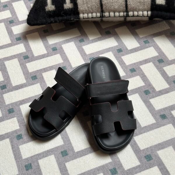 wsxc1716312415481_0-1 Vietnam Hermes Shoes Chypre Sandals Sippers 89 Noir Epsom Leather 34-41