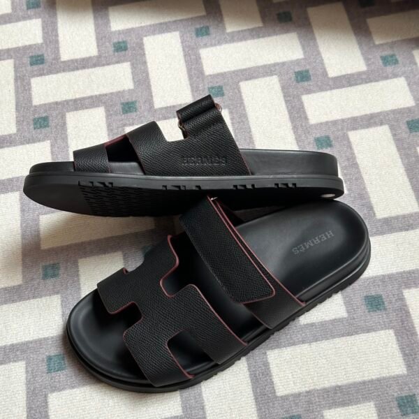 wsxc1716312415481_1 Vietnam Hermes Shoes Chypre Sandals Sippers 89 Noir Epsom Leather 34-41