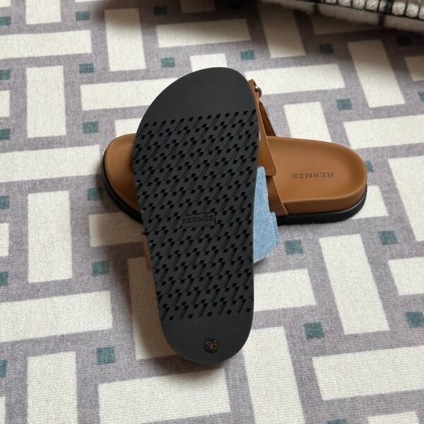 UAE Dubai Hermes Shoes Chypre Sandals Slippers Blue Jean & Gold Size34-41