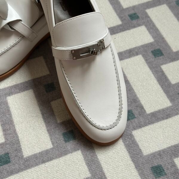 wsxc1716314861166_3 Hermes Destin Moccasins Calf Leather Loafer Shoes in White Silver Hardware