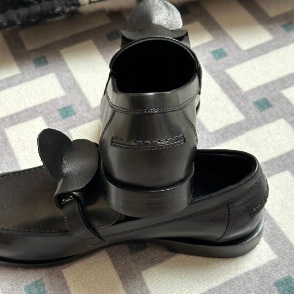 Thailand Bangkok Hermes Loafer Shoes Destin Moccasins Black Calf Leather Size34-41