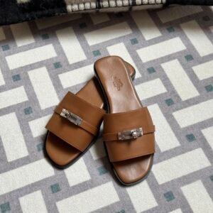 Vietnam Hermes GiGi Sandals Slippers Flat-Heel 37 Gold Size34-41