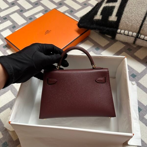 Indonesia Jakarta Hermes Mini Kelly 19CM Epsom Bordeaux Gold Hardware