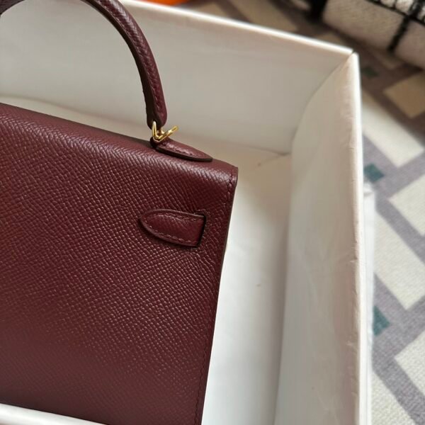 Indonesia Jakarta Hermes Mini Kelly 19CM Epsom Bordeaux Gold Hardware