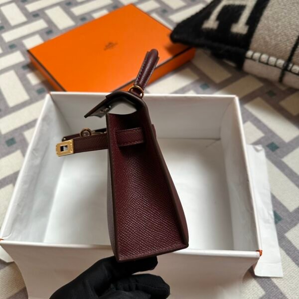 Indonesia Jakarta Hermes Mini Kelly 19CM Epsom Bordeaux Gold Hardware