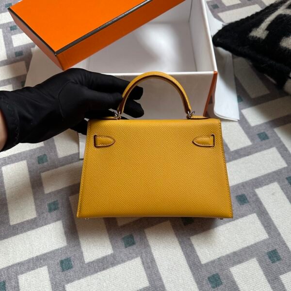 Hermes 9D Jaune Amber Epsom Leather Mini Kelly 19CM Gold Hardware