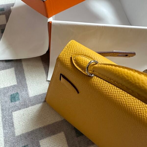 Hermes 9D Jaune Amber Epsom Leather Mini Kelly 19CM Gold Hardware