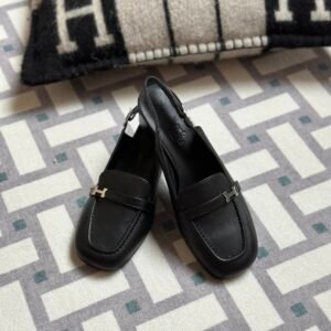 Hermes Infine50 Women’s Sandals Middle-Heel Shoes in Black Size34-41