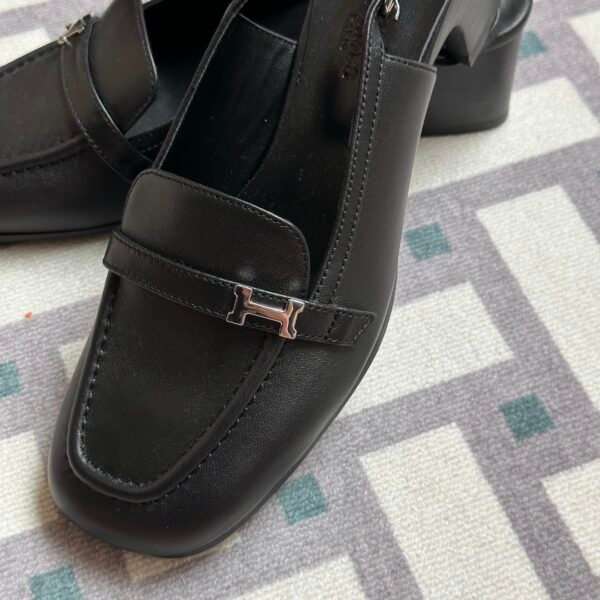 Hermes Infine50 Women’s Sandals Middle-Heel Shoes in Black Size34-41