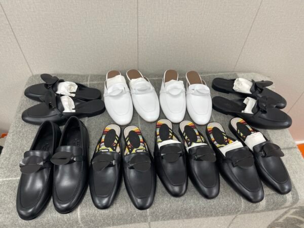 wsxc1716395518191_0-1 Hermes Shoes Kelly Mules Sandals Black & White Size34-41