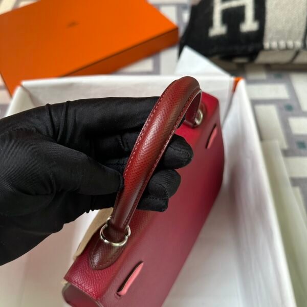 Hermes Bag Kelly Sellier 25CM Epsom Rubis/ Rose Azalee/ Rouge H Silver Hardware