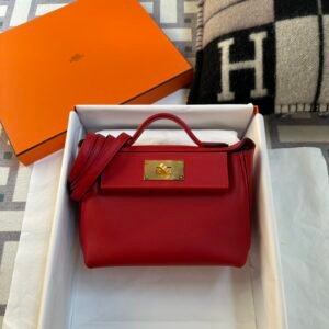Hermes Bag Price Kelly 2424 Mini Evercolor/ Swift Q5 Rouge Casaque Gold Hardware