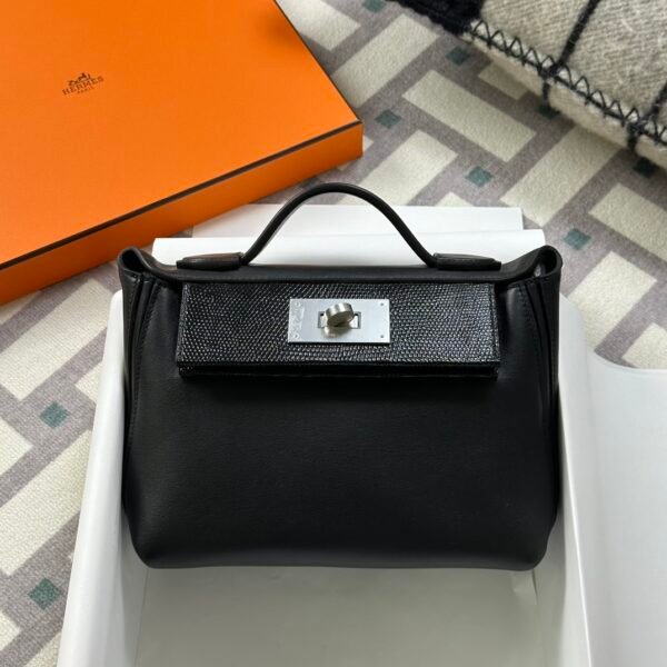wsxc1718384014279_0 Hermes Bag Lizard / Swift Leather Kelly 2424 Mini Touch Silver Hardware