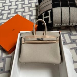 wsxc1718384609553_0 Hermes Bag Price Birkin 25CM Togo Leather 8L Beton Silver Hardware