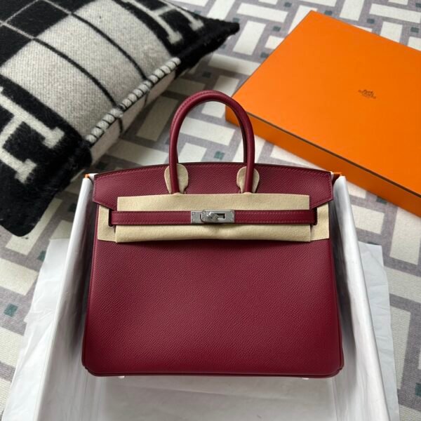 wsxc1718384659805_0-1 Full Handmade Hermes Epsom Leather Birkin 25CM Rubis Silver Hardware