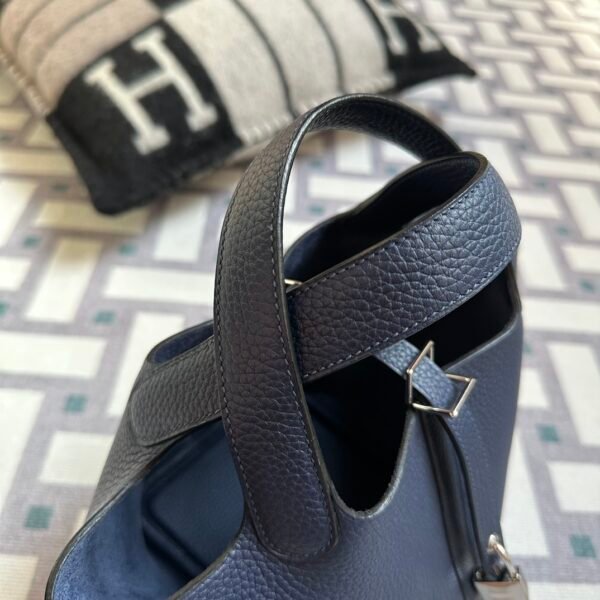 Qatar Doha Hermes Picotin 18CM Clemence Leather 73 Blue Saphir Silver Hardware