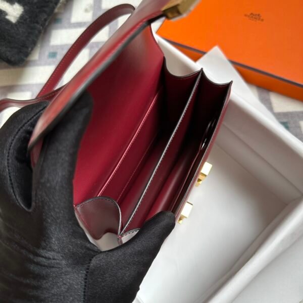 Russia Moscow Hermes Box Leather Constance 18CM 55 Rouge H Gold Hardware
