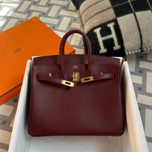 UAE Dubai Hermes Epsom Leather Birkin 25CM 55 Rouge H Gold Hardware