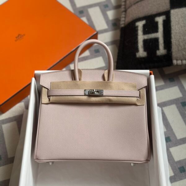 Hermes Bag Price Birkin 25CM Epsom Leather 09 Mauve Pale Silver Hardware