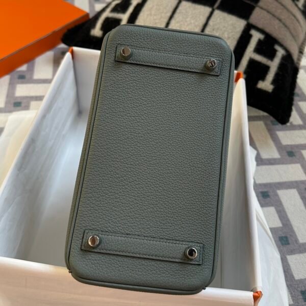 Saudi Arabia Riyadh Hermes Togo Leather Birkin 25CM 63 Vert Amande Silver Hardware