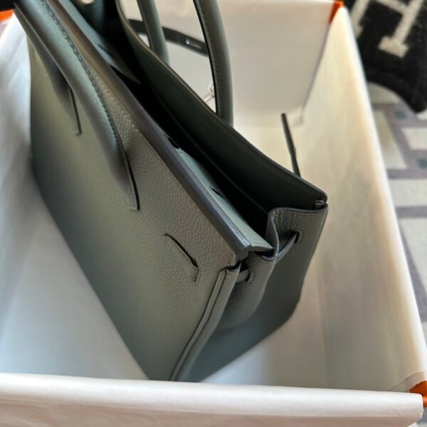 Saudi Arabia Riyadh Hermes Togo Leather Birkin 25CM 63 Vert Amande Silver Hardware