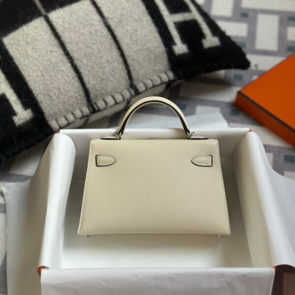 Kuwait Hermes Mini Kelly 19CM Epsom Leather I2 Nata Silver Hardware