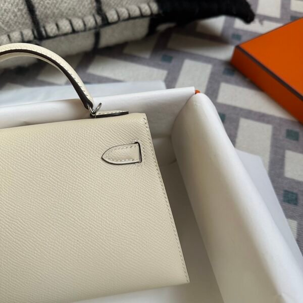 Kuwait Hermes Mini Kelly 19CM Epsom Leather I2 Nata Silver Hardware
