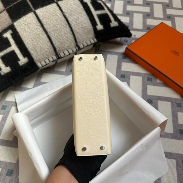 Kuwait Hermes Mini Kelly 19CM Epsom Leather I2 Nata Silver Hardware