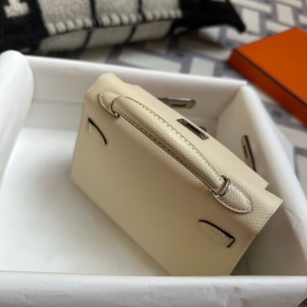 Kuwait Hermes Mini Kelly 19CM Epsom Leather I2 Nata Silver Hardware