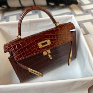 wsxc1720188300834_5 Australia Canberra Hermes Mini Kelly 19CM Shiny Alligator Crocodile 33 Miel Gold Hardware
