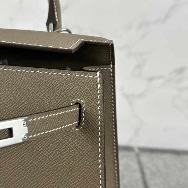 Korea Seoul Hermes Kelly Sellier 25CM Epsom Leather 18 Etoupe Silver Hardware