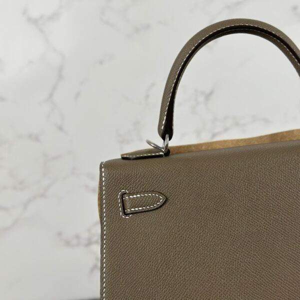 Korea Seoul Hermes Kelly Sellier 25CM Epsom Leather 18 Etoupe Silver Hardware