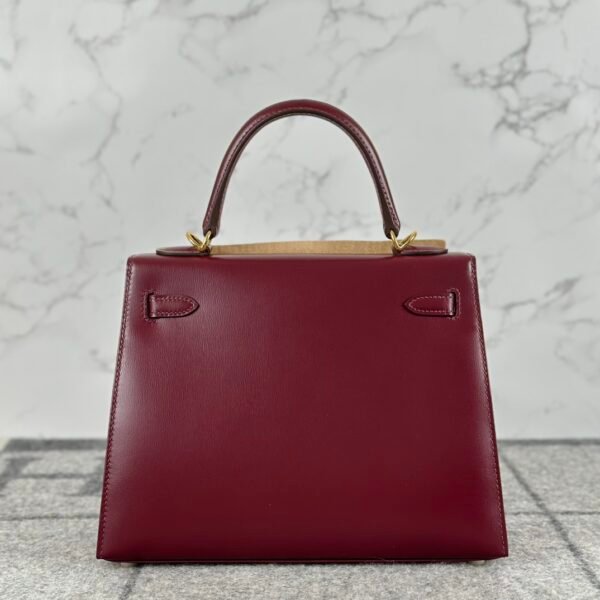 Singapore Kuala Lumpur Hermes Box Leather Kelly Sellier 25CM 57 Bordeaux Gold Hardware