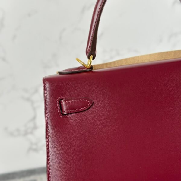 Singapore Kuala Lumpur Hermes Box Leather Kelly Sellier 25CM 57 Bordeaux Gold Hardware